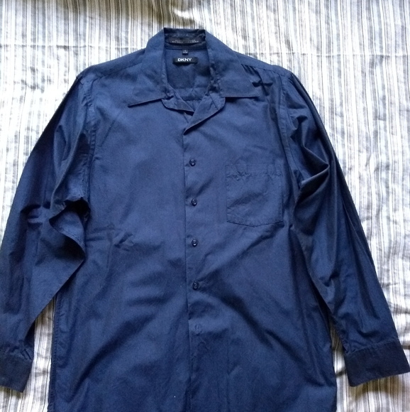 DKNY long sleeve shirt 100% cotton size 16 34/35 - Picture 6 of 6